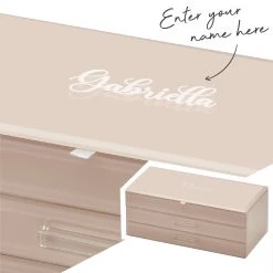 Yellow Octopus Personalised Gifts For Sisters Personalised Large Light Blush Gabriella Jewellery Box