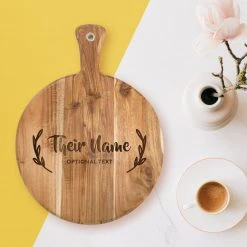 Yellow Octopus Personalised For Dad Personalised Round Paddle Serving Board - Award Design