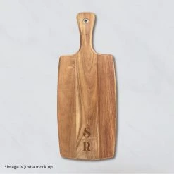 Yellow Octopus Personalised BBQ Gifts Personalised Acacia Paddle Serving Board - Classic Initials