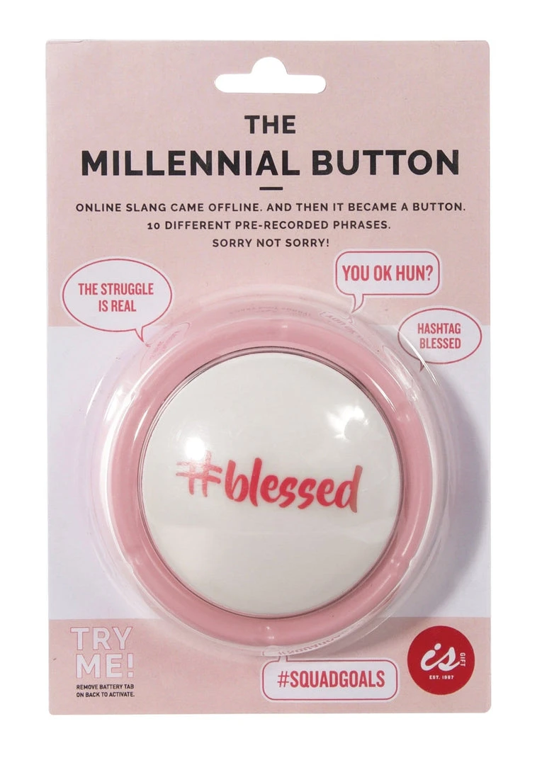 IsAlbi Office Gifts The Talking Millennial Button: 13 #Blessed Phrases 6 IsAlbi Office Gifts The Talking Millennial Button: 13 #Blessed Phrases