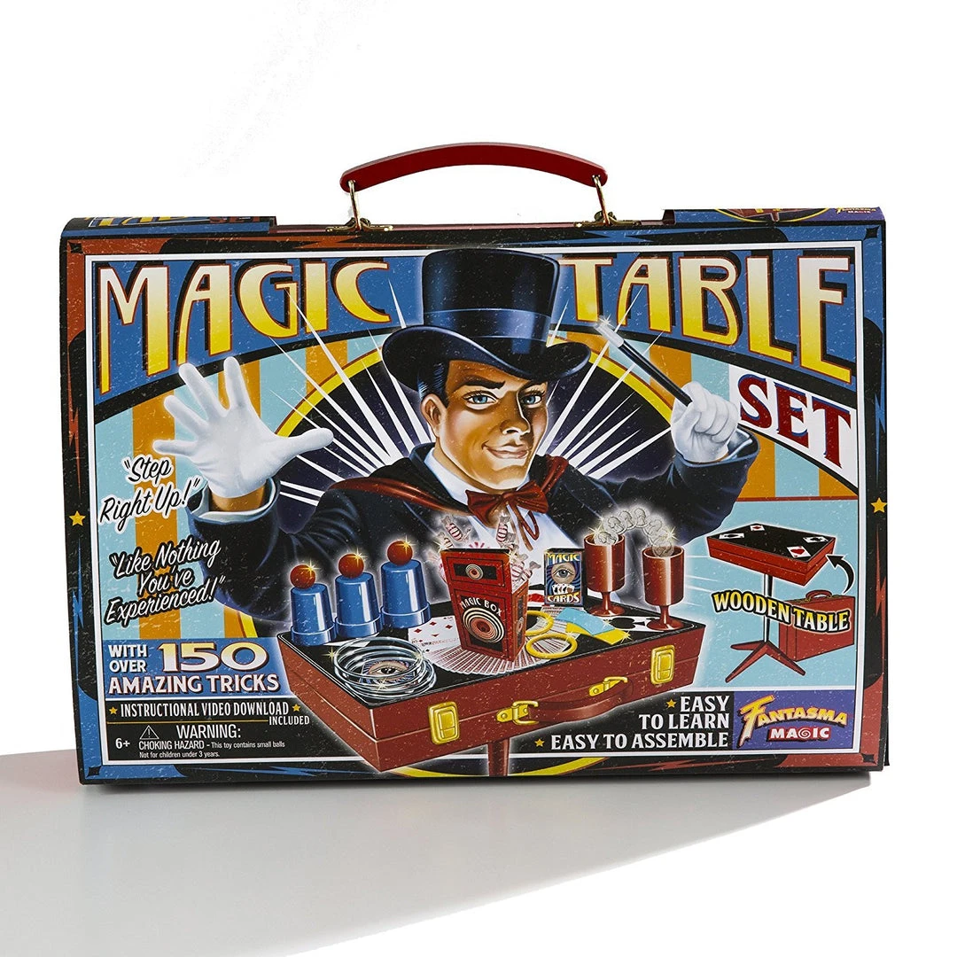 Theatrix Retro Magic Table Magician's Set With 150 Tricks! 10 Theatrix Retro Magic Table Magician's Set With 150 Tricks!
