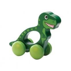 IsAlbi Classic Wooden Push-Along Dinosaur Toy | Assorted Baby Shower Gifts