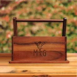 Yellow Octopus Personalised Gifts For Grandmas Personalised Wood BBQ Condiment Caddy - Flower Bunch