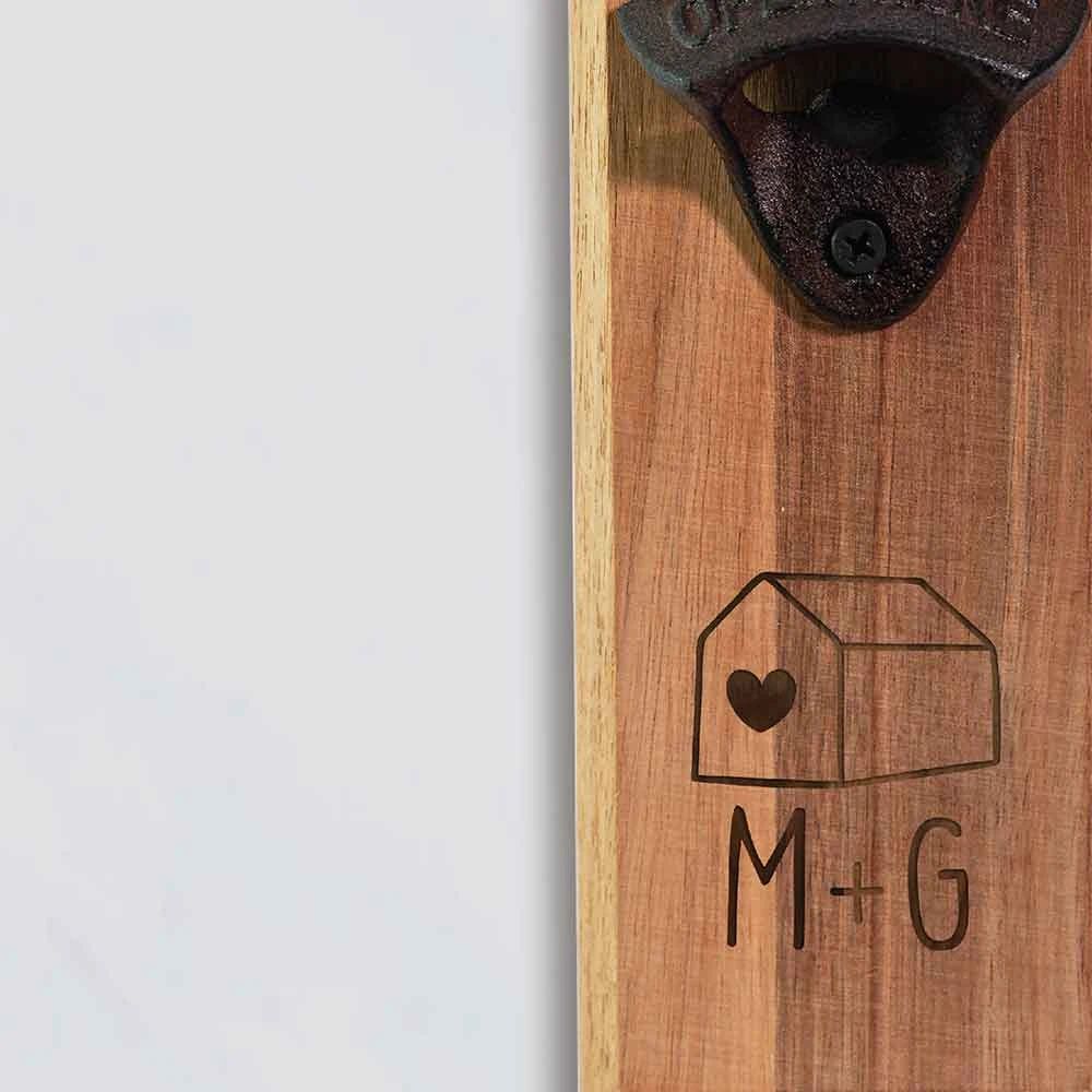 Yellow Octopus Personalised Personalised Wall Mount Bottle Opener - Home & Intials 5 Yellow Octopus Personalised Personalised Wall Mount Bottle Opener - Home & Intials