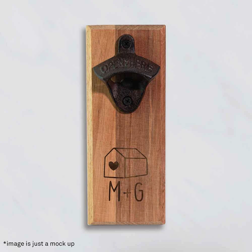 Yellow Octopus Personalised Personalised Wall Mount Bottle Opener - Home & Intials 4 Yellow Octopus Personalised Personalised Wall Mount Bottle Opener - Home & Intials