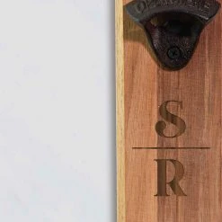 Yellow Octopus Personalised Personalised Wall Mount Bottle Opener - Classic Initials Personalised Birthday Gifts