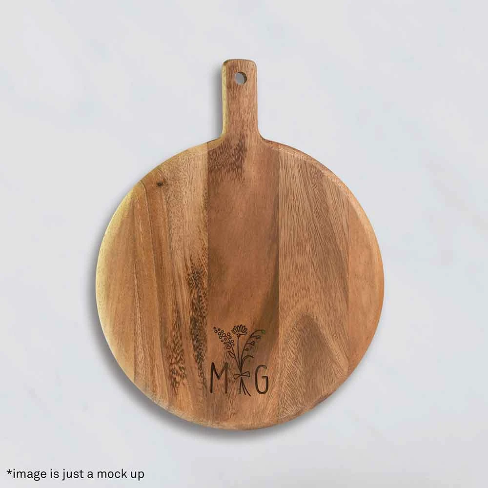 Yellow Octopus Personalised Gifts For Grandmas Personalised Round Paddle Serving Board - Flower Bunch 4 Yellow Octopus Personalised Gifts For Grandmas Personalised Round Paddle Serving Board - Flower Bunch