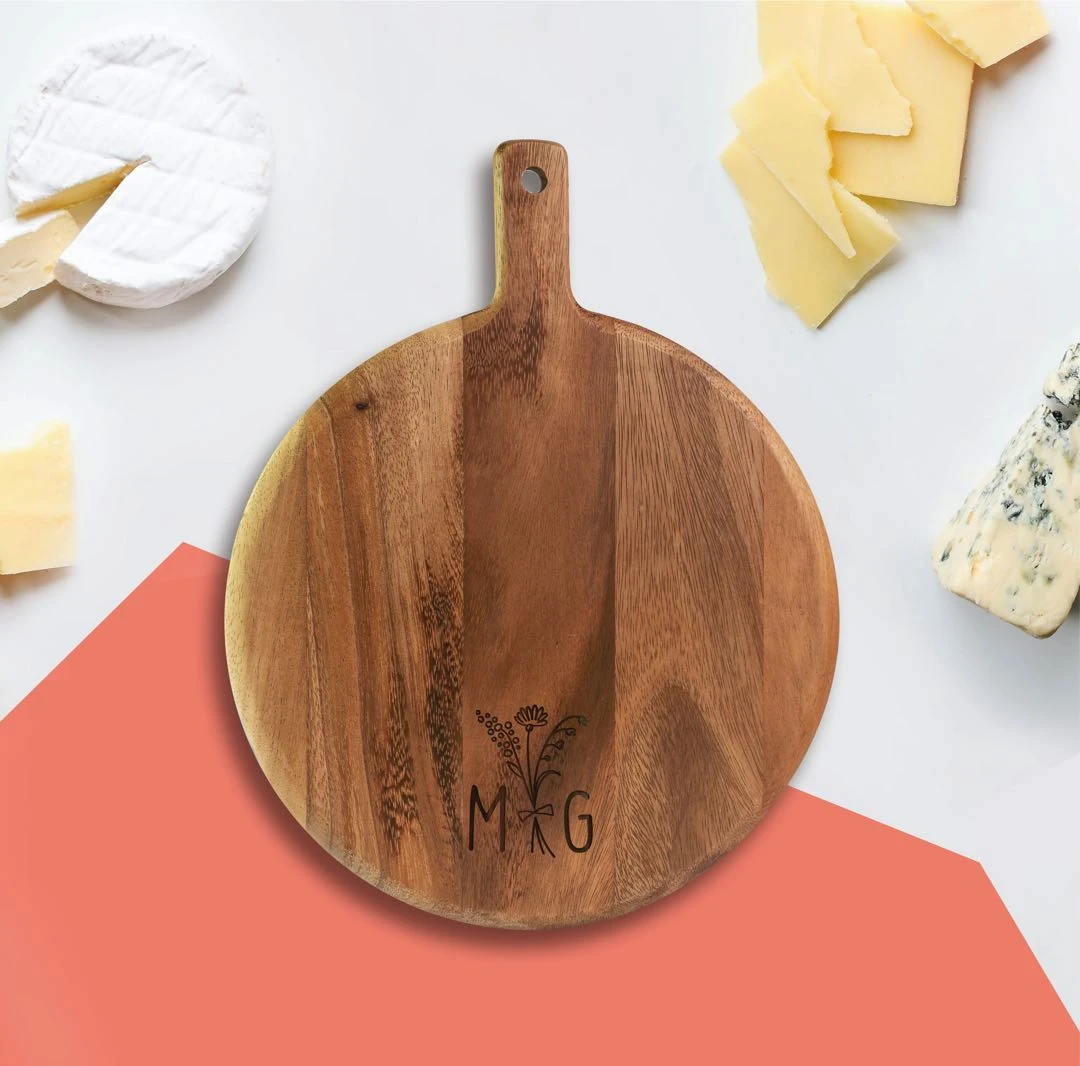 Yellow Octopus Personalised Gifts For Grandmas Personalised Round Paddle Serving Board - Flower Bunch 3 Yellow Octopus Personalised Gifts For Grandmas Personalised Round Paddle Serving Board - Flower Bunch