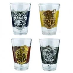 Ikon Collectables Harry Potter Set Of 4 Hogwarts Drinking Glasses