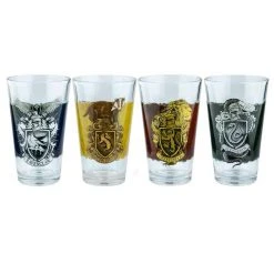 Ikon Collectables Harry Potter Set Of 4 Hogwarts Drinking Glasses