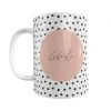 Yellow Octopus Personalised Mug - Dots And Circle Design With Name