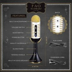 Outliving Gifts For Sisters Bluetooth Rechargeable Wireless Vintage Microphone | F.A.O Schwarz