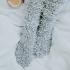 Annabel Trends Fuzzy Bed Socks | Grey