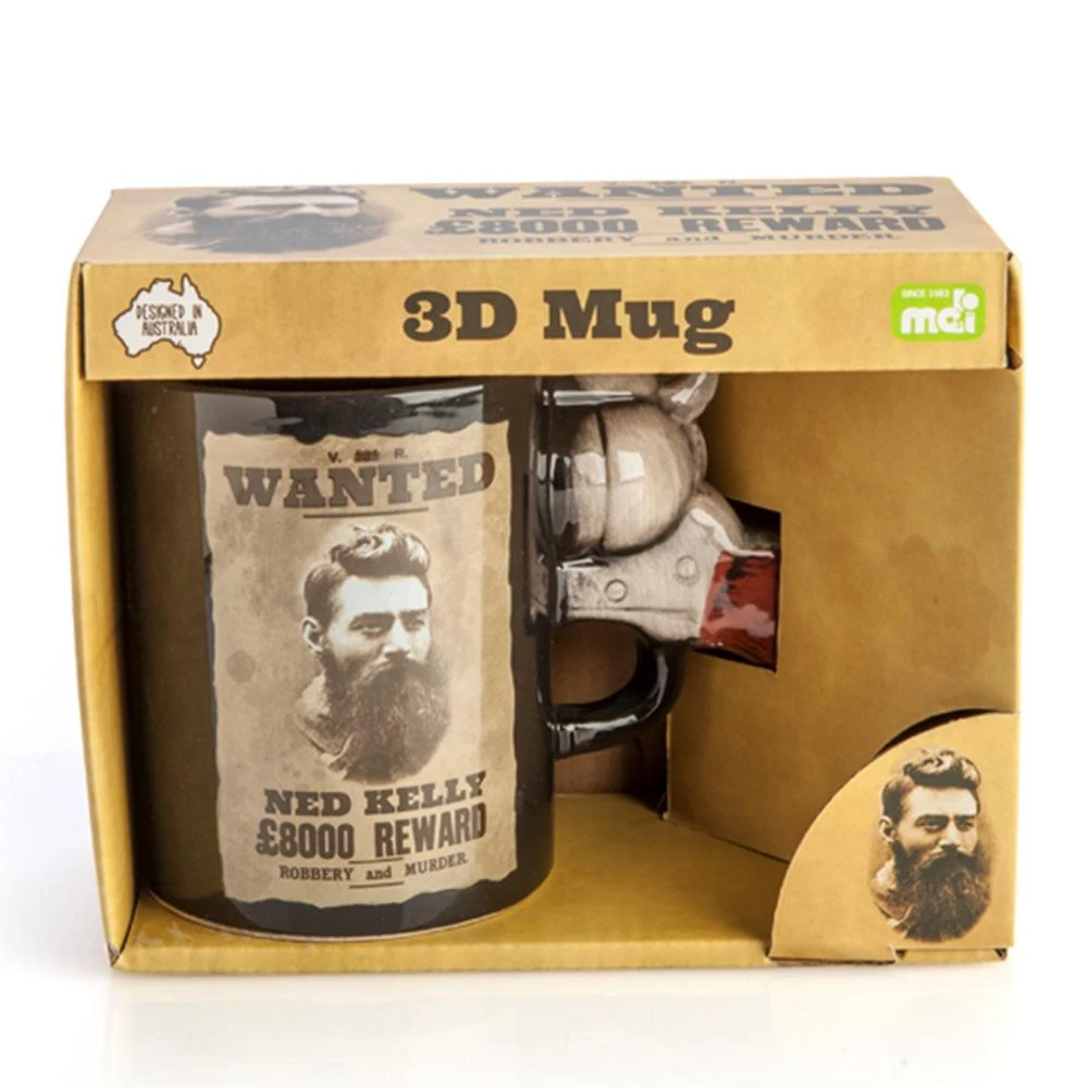 Mdi Ned Kelly Wanted Poster 3D Gun Handle Mug 7 Mdi Ned Kelly Wanted Poster 3D Gun Handle Mug