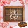 Yellow Octopus Personalised Personalised Acacia Tea Box With Window - Koala-tea Time Personalised Gifts For Her