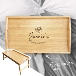 Yellow Octopus Personalised Personalised Bamboo Breakfast Tray  Breakfast In Bed
