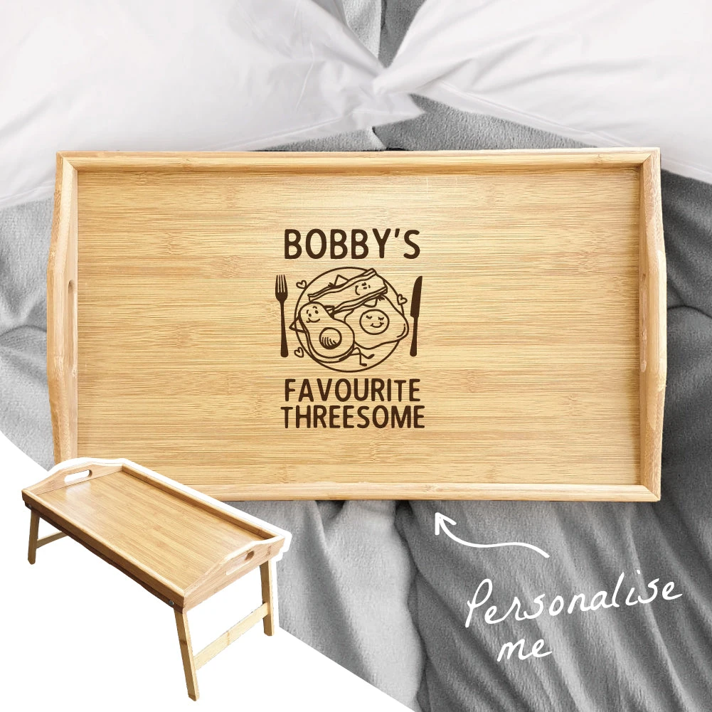 Yellow Octopus Personalised Gifts For Wives Personalised Bamboo Breakfast Tray - Threesome 3 Yellow Octopus Personalised Gifts For Wives Personalised Bamboo Breakfast Tray - Threesome