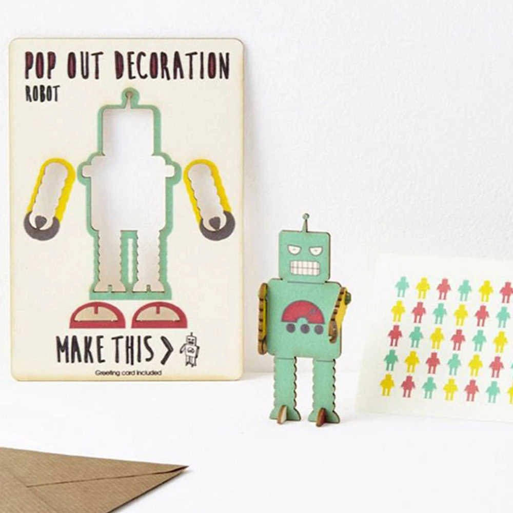Ikonink Miniature Products Pop Out Decoration Greeting Card - Robot 3 Ikonink Miniature Products Pop Out Decoration Greeting Card - Robot