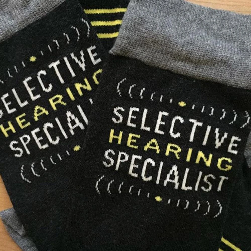 Optoco Mens Novelty Gifts Selective Hearing Specialist Men's Socks 4 Optoco Mens Novelty Gifts Selective Hearing Specialist Men's Socks