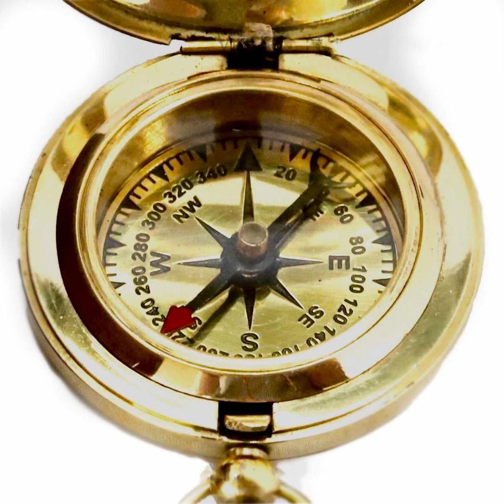 Vintage Nautical Nautical Brass Sundial Compass With Push Button | 2 Styles 5 Vintage Nautical Nautical Brass Sundial Compass With Push Button | 2 Styles