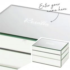 Yellow Octopus Personalised Personalised Mirror Stackable Jewellery Box Set