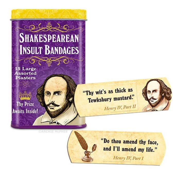 William Valentine Man Cave Gifts Shakespearean Insult Adhesive Bandages 5 William Valentine Man Cave Gifts Shakespearean Insult Adhesive Bandages