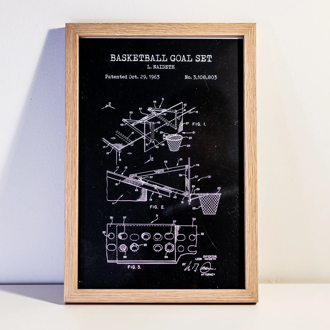 Yellow Octopus Exclusives - Prints Basketball Patent Prints Wall Art | Set Of 3 9 Yellow Octopus Exclusives - Prints Basketball Patent Prints Wall Art | Set Of 3