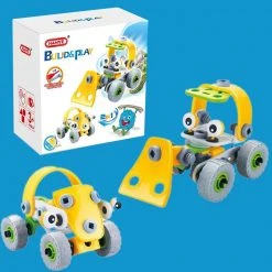 Johnco 2-in-1 Bulldozer Soft Block Build & Play Model Kit 56 Pieces