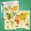 IsAlbi Science STEM Toys Our World Kids World Map Floor Puzzle 41 X 61cm