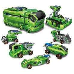Johnco Science STEM Toys 7-in-1 Solar Rechargeable Vehicle Construction Station Kit