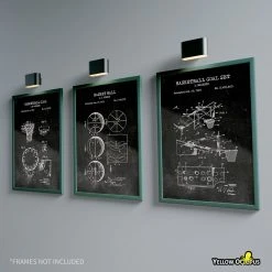 Yellow Octopus Exclusives - Prints Basketball Patent Prints Wall Art | Set Of 3 13 Yellow Octopus Exclusives - Prints Basketball Patent Prints Wall Art | Set Of 3