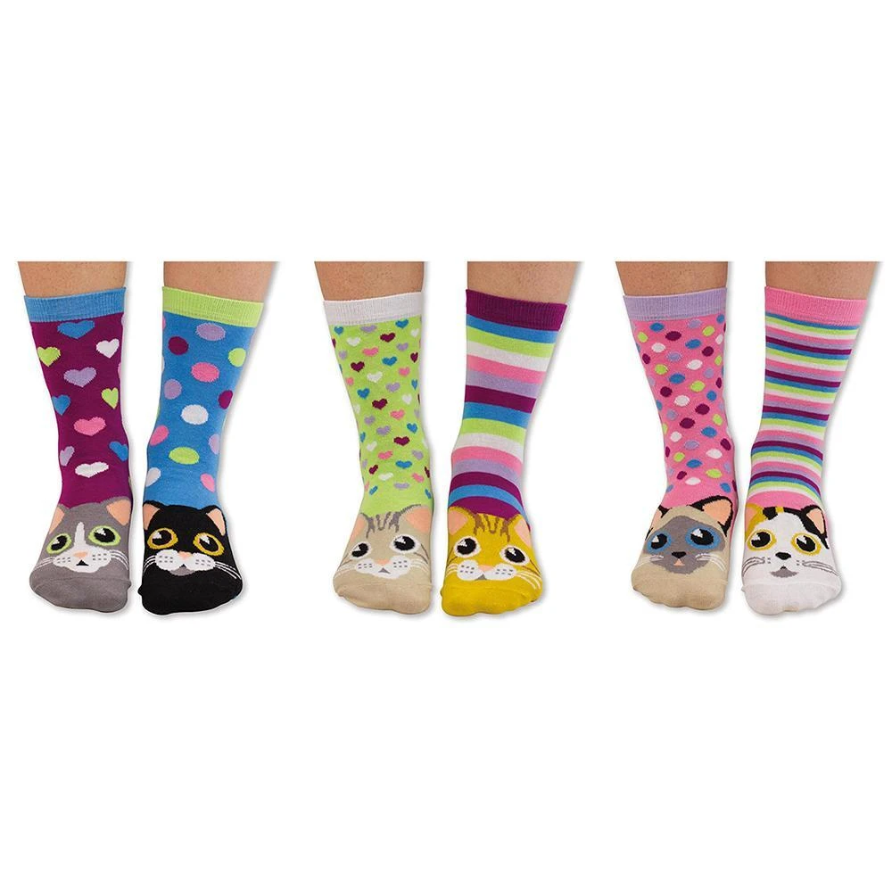 Outliving Cat Walk Purrfect Ladies 6 Odd Socks Gift Set 5 Outliving Cat Walk Purrfect Ladies 6 Odd Socks Gift Set