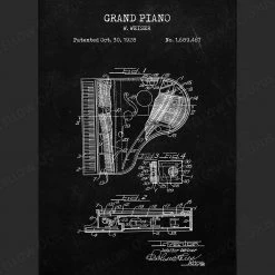 Yellow Octopus Exclusives - Prints For Dad Piano Patent Prints Wall Art | Set Of 3