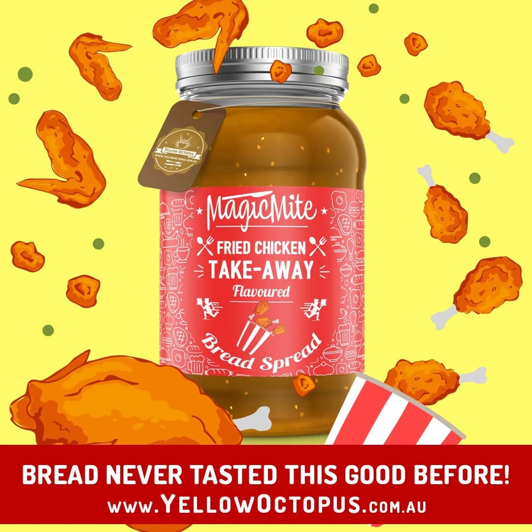 Yellow Octopus Novelty Food 'MagicMite' - Take Away Fast Food In A Jar Breakfast Spreads 9 Yellow Octopus Novelty Food 'MagicMite' - Take Away Fast Food In A Jar Breakfast Spreads