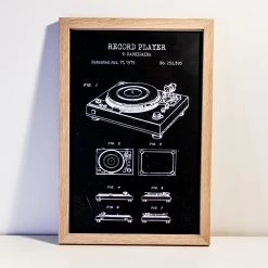 Yellow Octopus Exclusives - Prints Man Cave Gifts Turntable Patent Prints Wall Art | Set Of 3