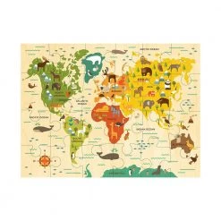 IsAlbi Science STEM Toys Our World Kids World Map Floor Puzzle 41 X 61cm