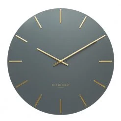 PS Home & Living Executive Gifts Luca Charcoal Gold Minimalist Silent Wall Clock