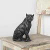 Black Sitting Lioness Decor | White Moose