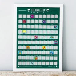 William Valentine 100 Things To Do Bucket List Scratch Poster