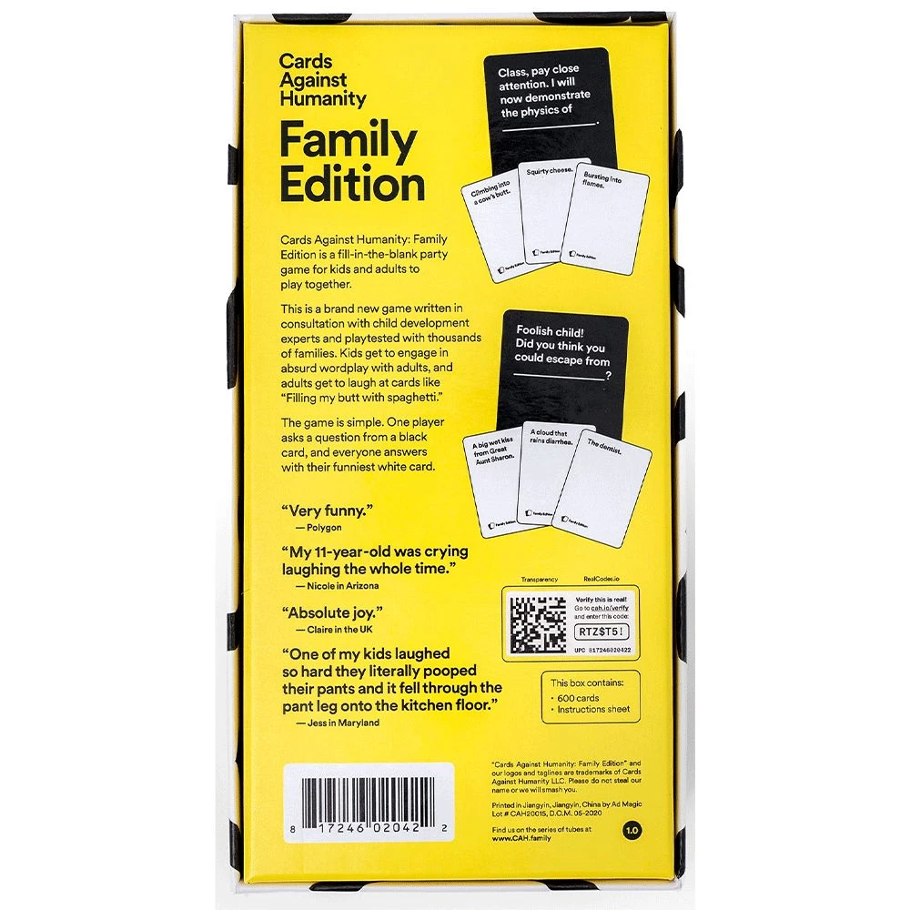 VR Distribution Cards Against Humanity: Family Edition For Dad 8 VR Distribution Cards Against Humanity: Family Edition For Dad