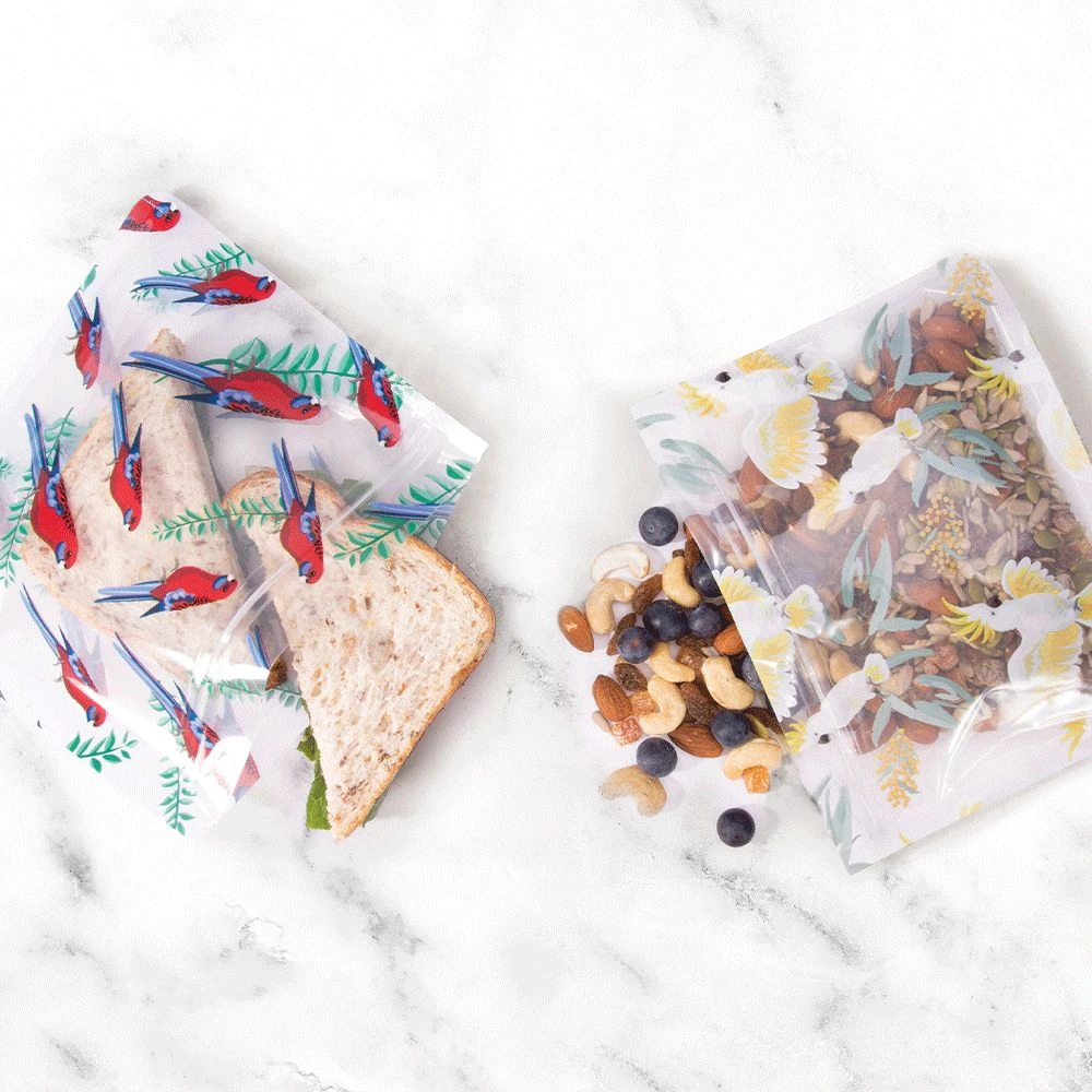 IsAlbi Australian Native Birds Reusable Zip Snack Bags | Set Of 8 3 IsAlbi Australian Native Birds Reusable Zip Snack Bags | Set Of 8