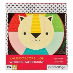 IsAlbi Gifts For Babies Kaleidoscope Lion Wooden Tambourine For Kids