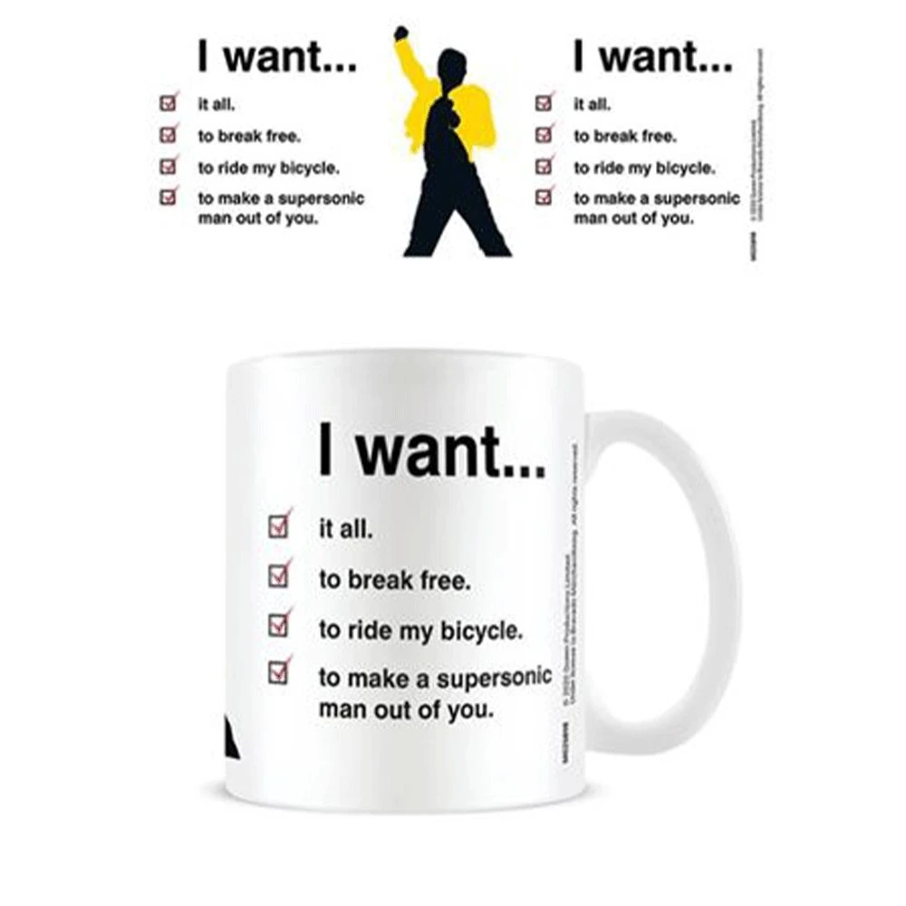Impact Posters Queen I Want... Checklist Coffee Mug Mens Novelty Gifts 3 Impact Posters Queen I Want... Checklist Coffee Mug Mens Novelty Gifts