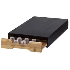 IsAlbi Bamboo Coffee Machine Board With Capsule Drawer
