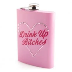 Mdi Drink Up B#tches Pink Stainless Steel Flask Gifts For Sisters