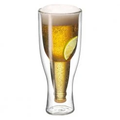 Sheldon & Hammond Hopside Down Double Walled Beer Glass Beer Gifts
