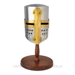 Vintage Nautical Man Cave Gifts Miniature Medieval Crusader Knight Helmet