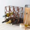 IsAlbi Orwell 9 Bottle Iron & Leather Wine Rack 2 IsAlbi Orwell 9 Bottle Iron & Leather Wine Rack