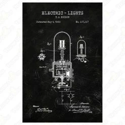 Yellow Octopus Exclusives - Prints Man Cave Gifts Light Bulb Patent Prints Wall Art | Set Of 3