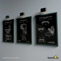 Yellow Octopus Exclusives - Prints Man Cave Gifts Toilet Patent Prints Wall Art | Set Of 3